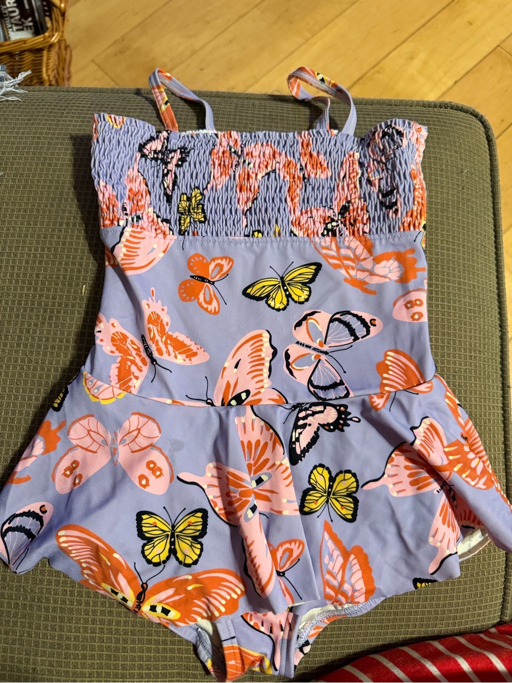 Hanna Andersson Lavender Butterfly Ruffle One-Piece Swimsuit